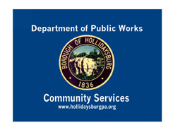 Hollidaysburg seal with Public works info